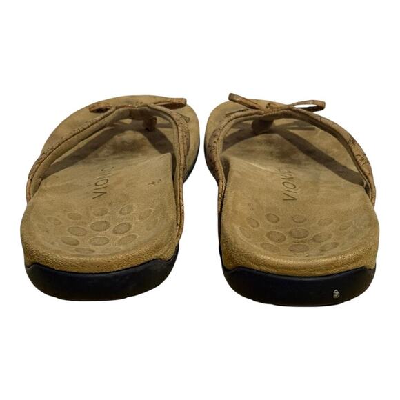 Vionic Bella Bow Flip Flop Sandals Women's Size 6.5 Cork Beige Orthotic Comfort - Picture 7 of 9